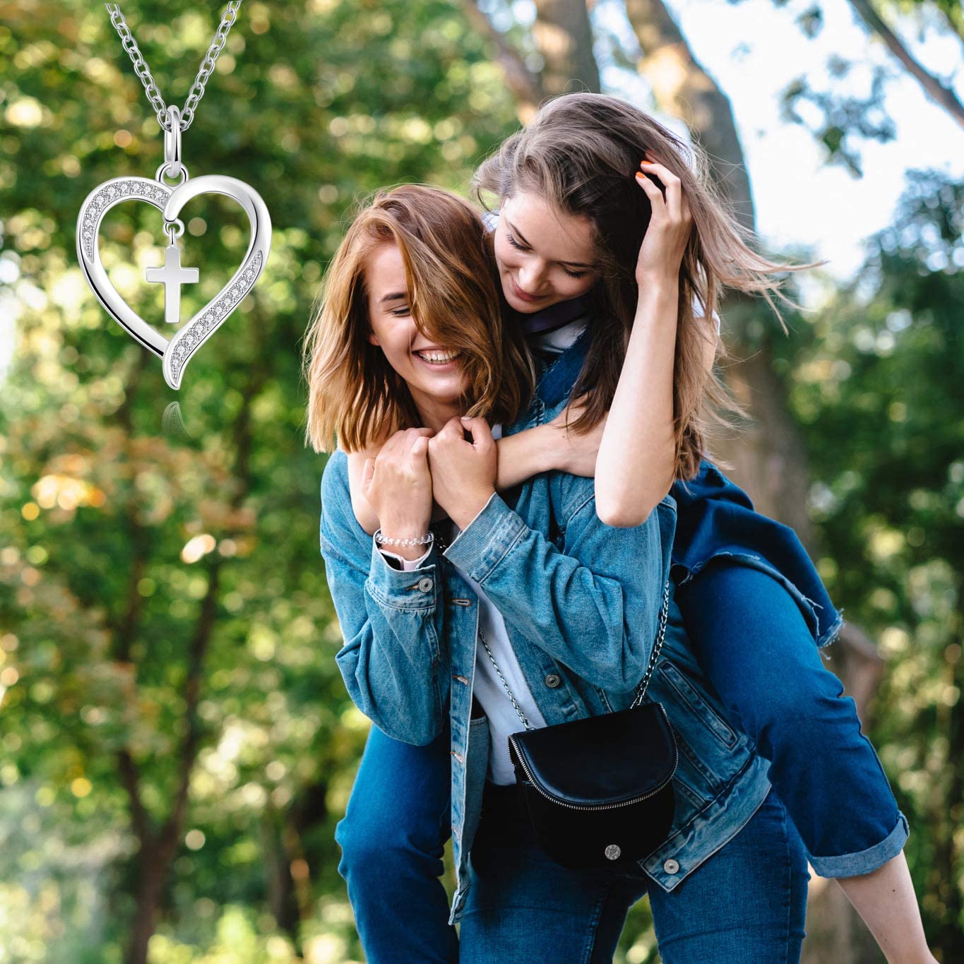 925 Sterling Silver Cross Pendant Necklace-BUNNYKACHU