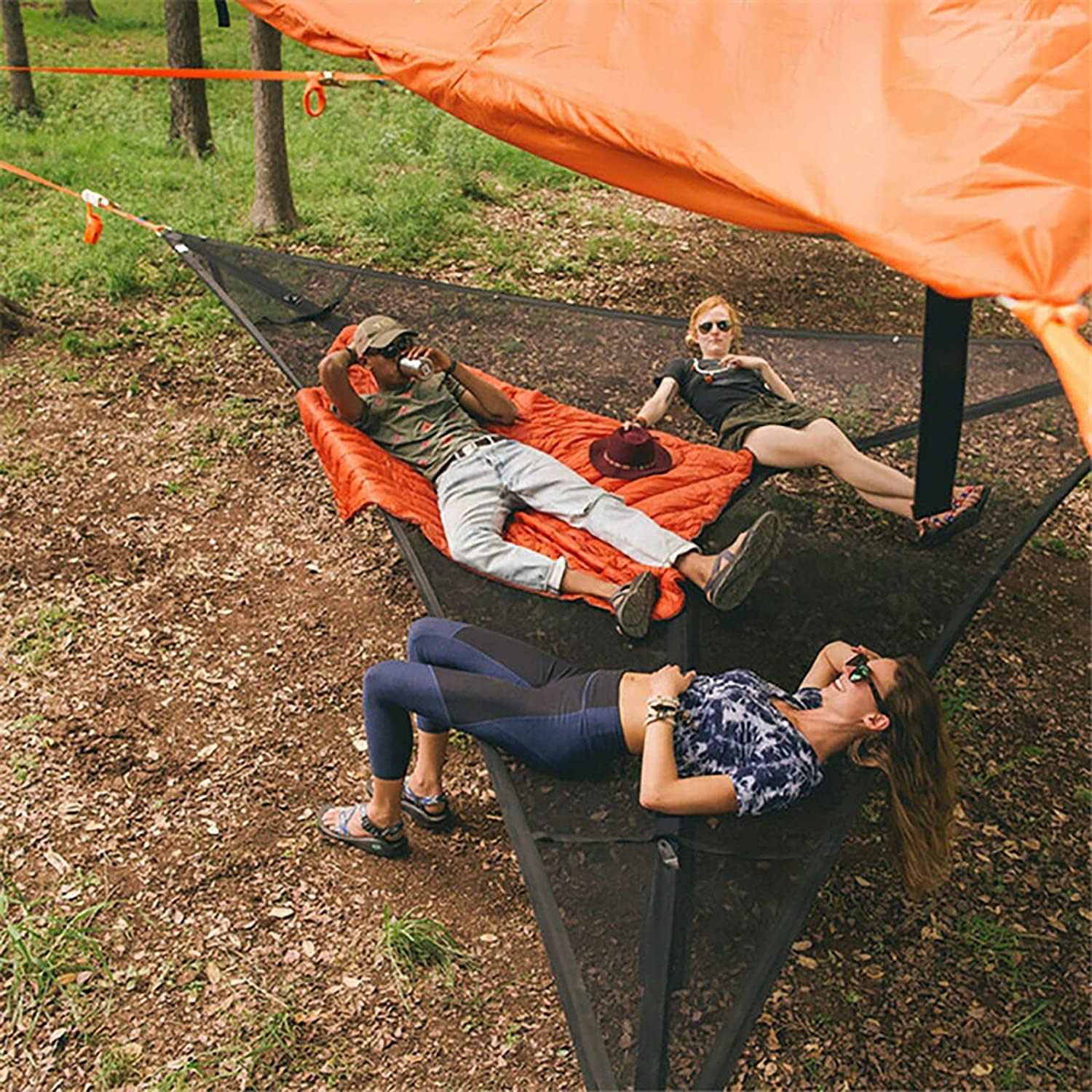 MULTI-PERSON HAMMOCK- PATENTED 3 POINT DESIGN-BUNNYKACHU