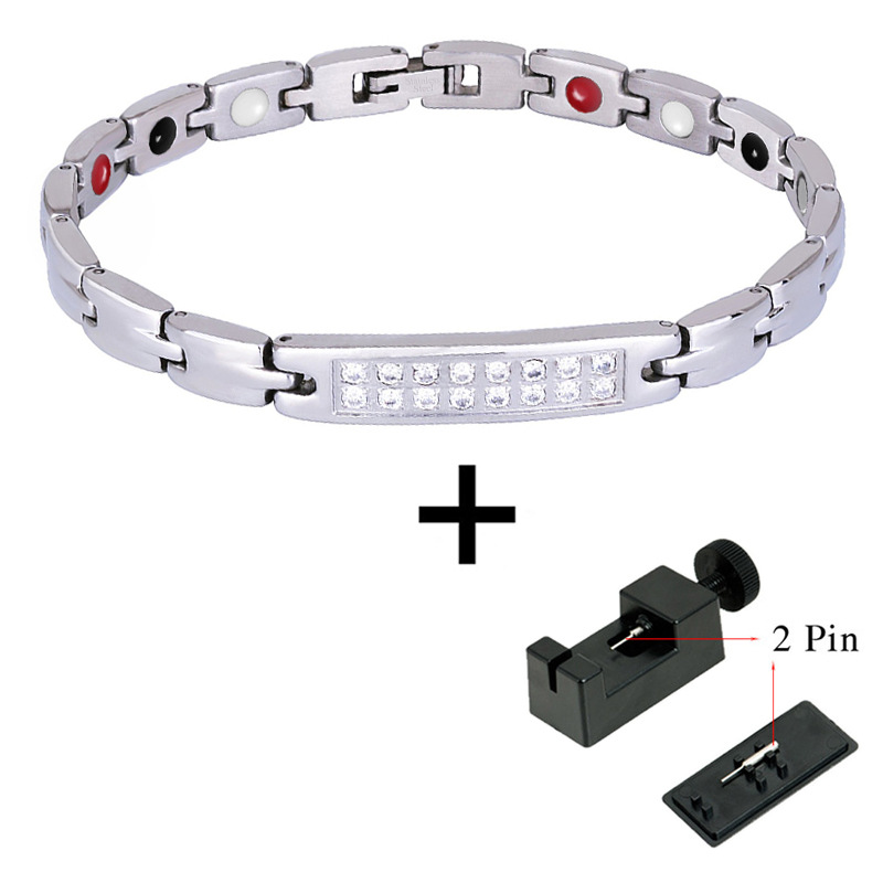 Women's titanium steel crystal magnetic therapy bracelet-BUNNYKACHU
