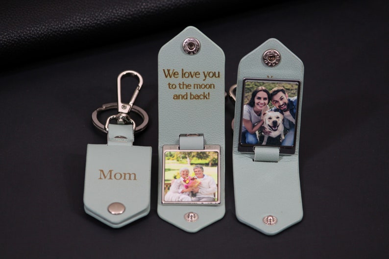 I Will Carry You With Me, Personalized Leather Keychain, Memorial Gift, Custom Photo-BUNNYKACHU