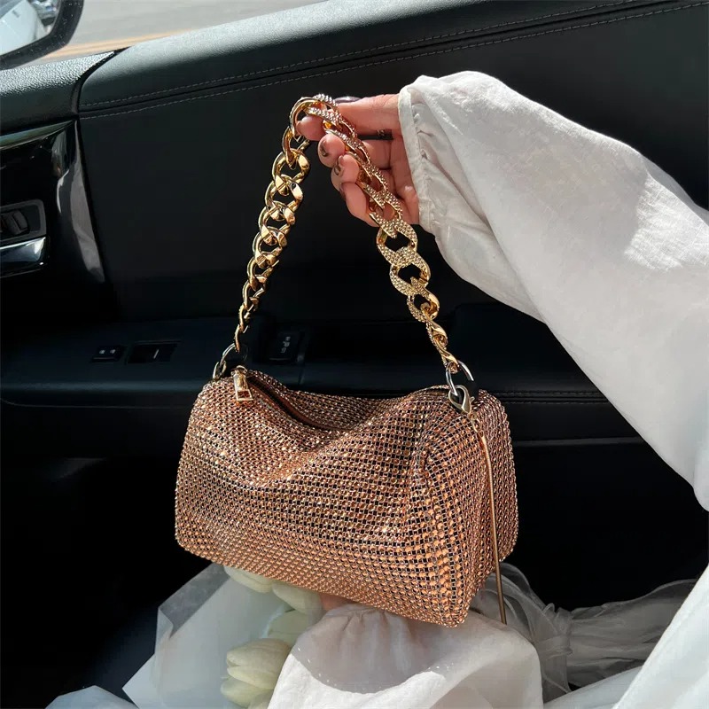 Fashion diamond woven shoulder bag ladies-BUNNYKACHU