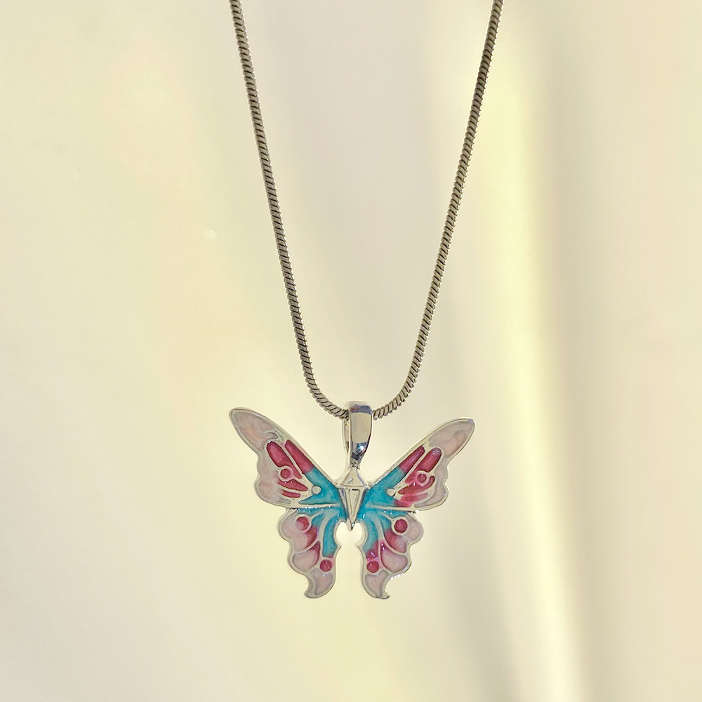 Fantasy Wonderland Rainbow Butterfly Necklace-BUNNYKACHU