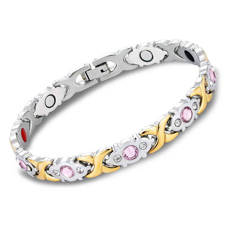 Ladies fashion titanium steel magnetic healing stone crystal bracelet-BUNNYKACHU