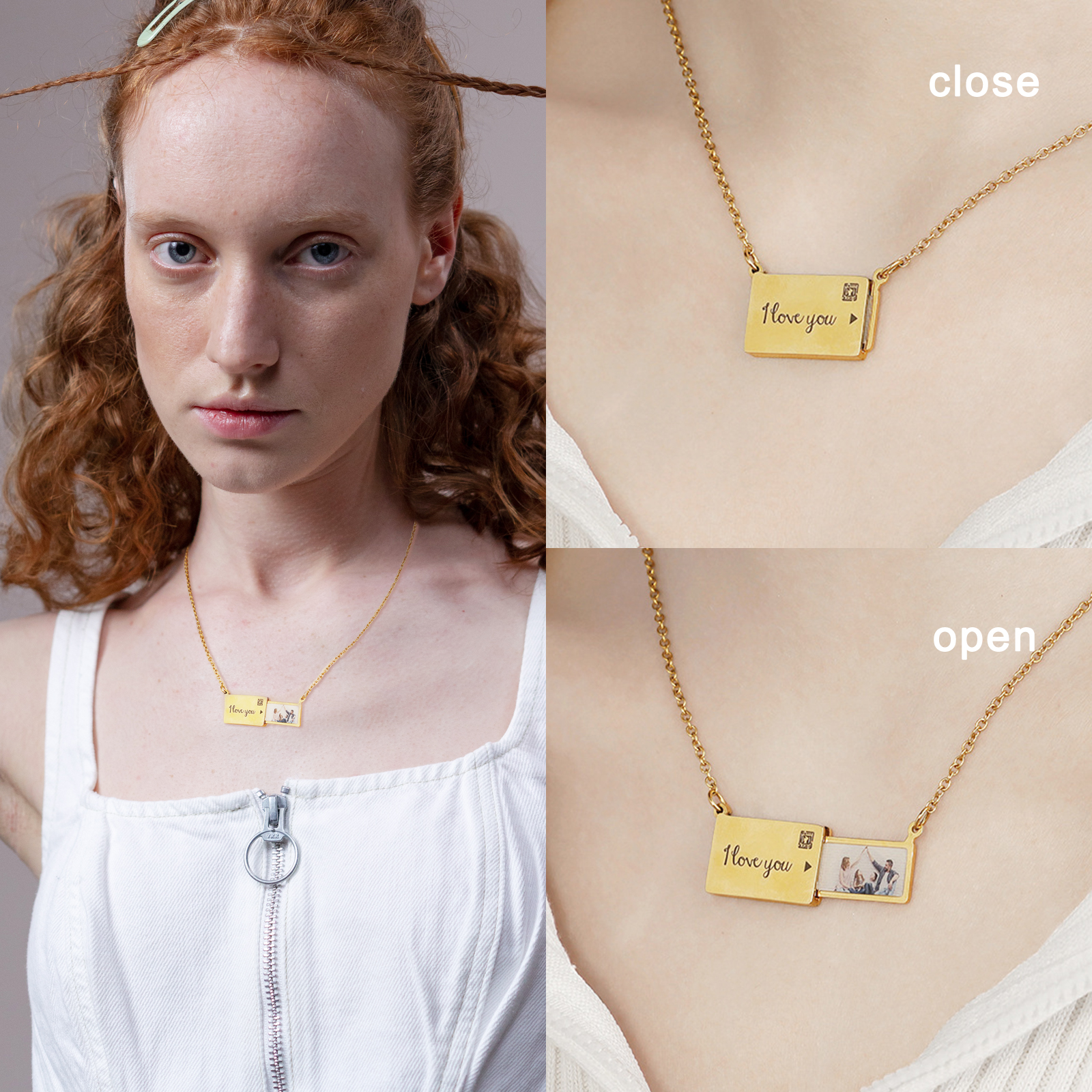 Personalized Necklace - Engraved Picture Text-BUNNYKACHU