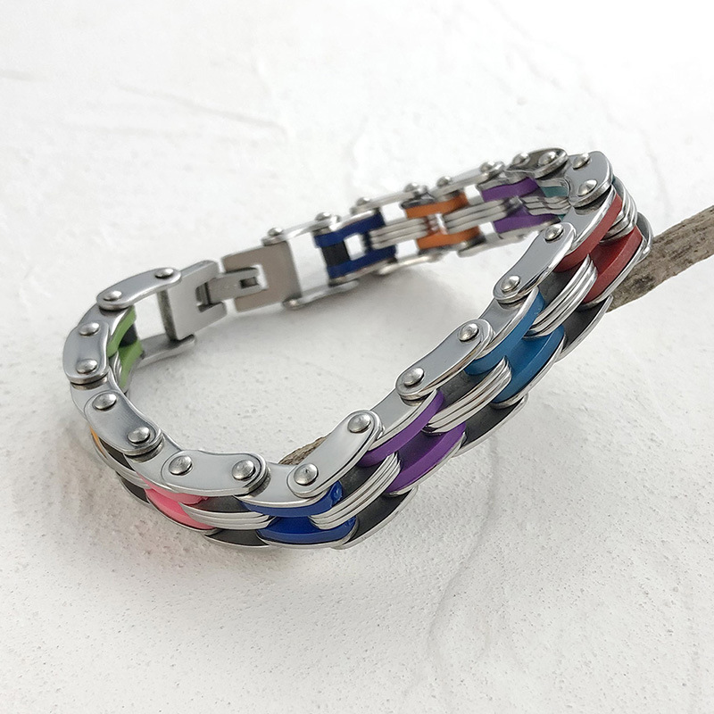 Men's titanium steel bicycle chain bracelet-BUNNYKACHU