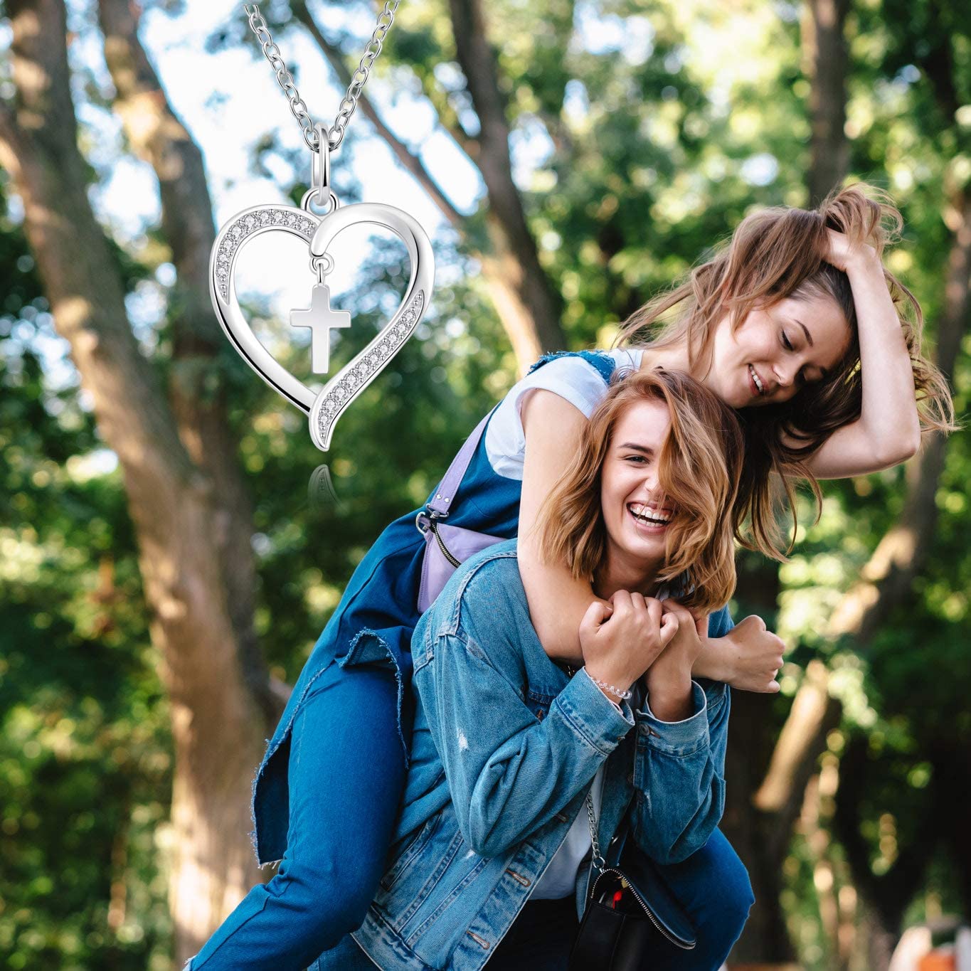 925 Sterling Silver Cross Pendant Necklace-BUNNYKACHU