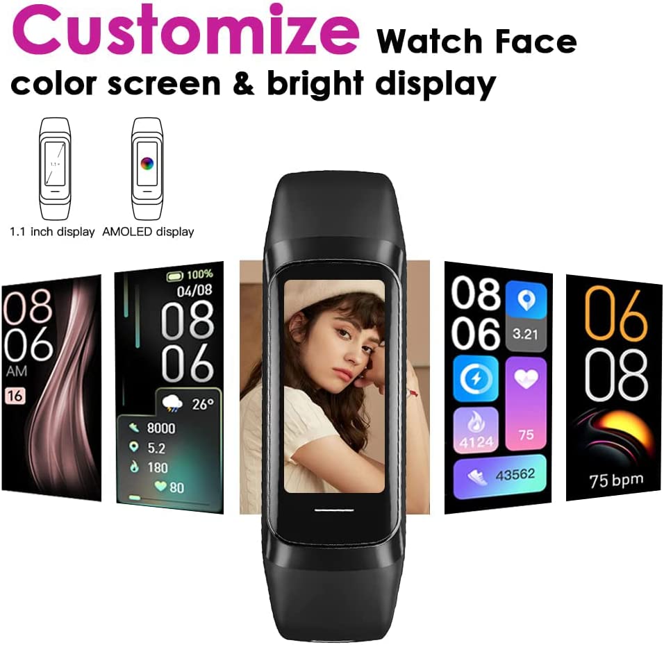 [All day monitoring of heart rate and blood pressure]1.10-inch AMOLED color display smartwatch-BUNNYKACHU