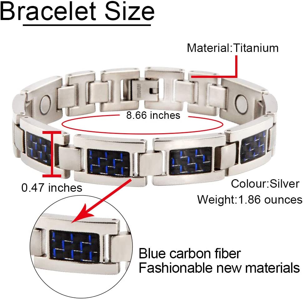 Titanium steel magnetic healing stone carbon fiber energy bracelet-Steel color-BUNNYKACHU