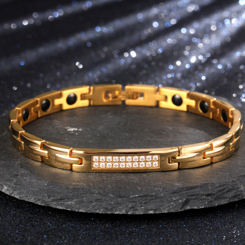Women's titanium steel crystal magnetic therapy bracelet-BUNNYKACHU