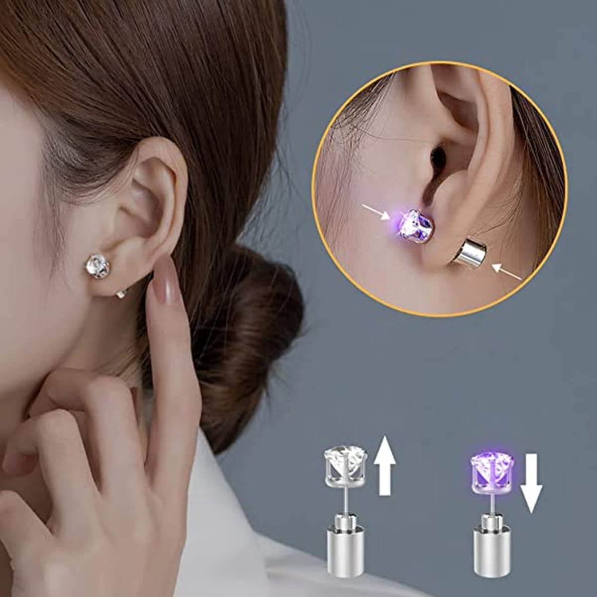 LED color-changing light-emitting earrings prom accessories jewelry-BUNNYKACHU