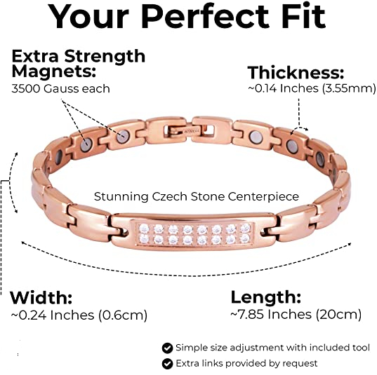 Women's titanium steel crystal magnetic therapy bracelet-BUNNYKACHU