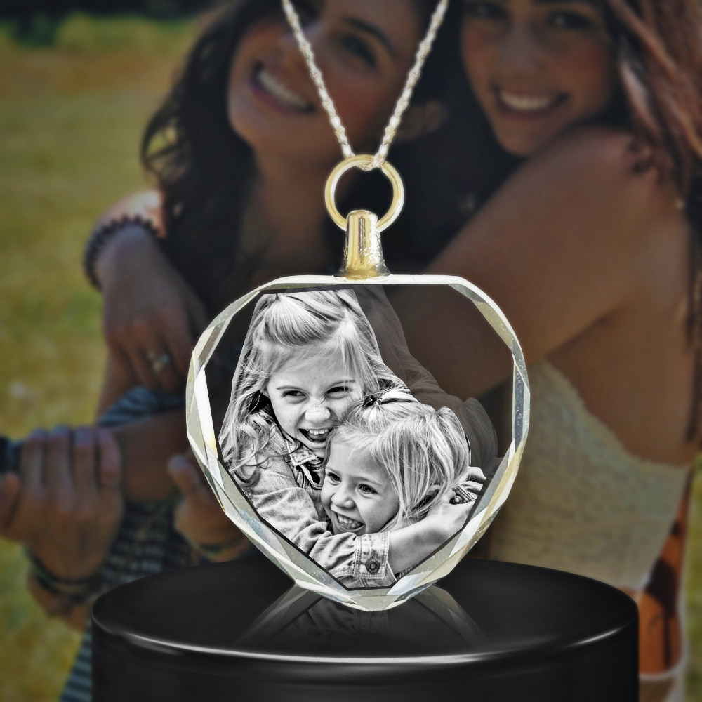 Personalized 3D crystal photo custom necklace-BUNNYKACHU