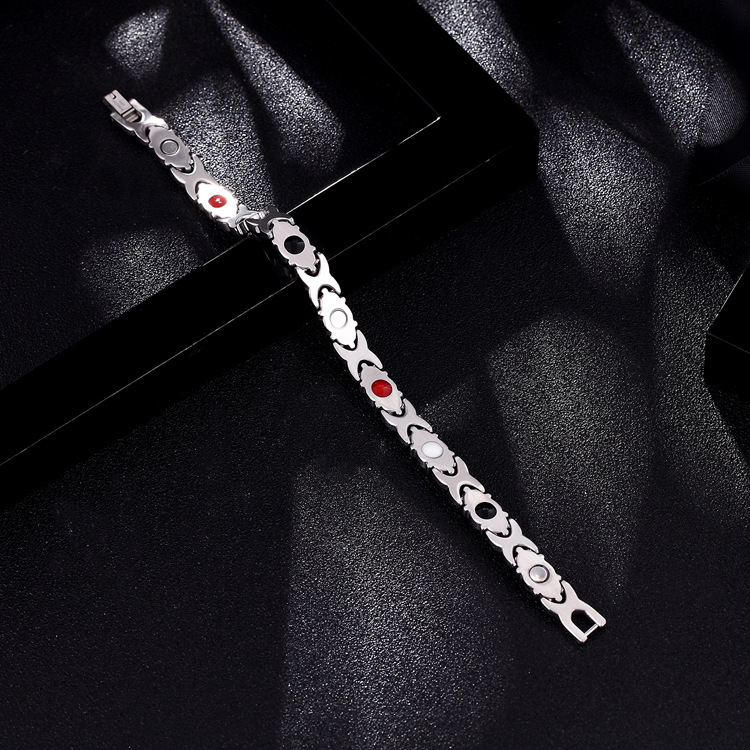 Ladies fashion titanium steel magnetic healing stone crystal bracelet-BUNNYKACHU