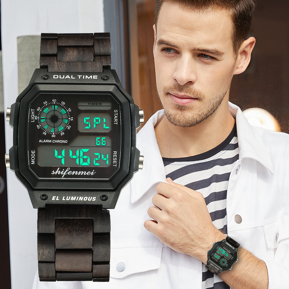 Shifenmei Collection Wooden Watches Unisex with Luminous Calendar-BUNNYKACHU