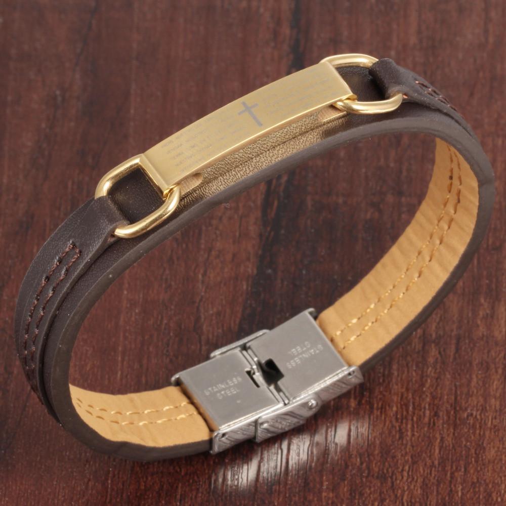 Men's Leather Lord's Prayer Bracelet-BUNNYKACHU