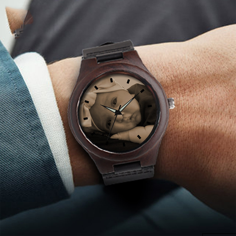 DIY personalized pictures custom sandalwood watches-BUNNYKACHU