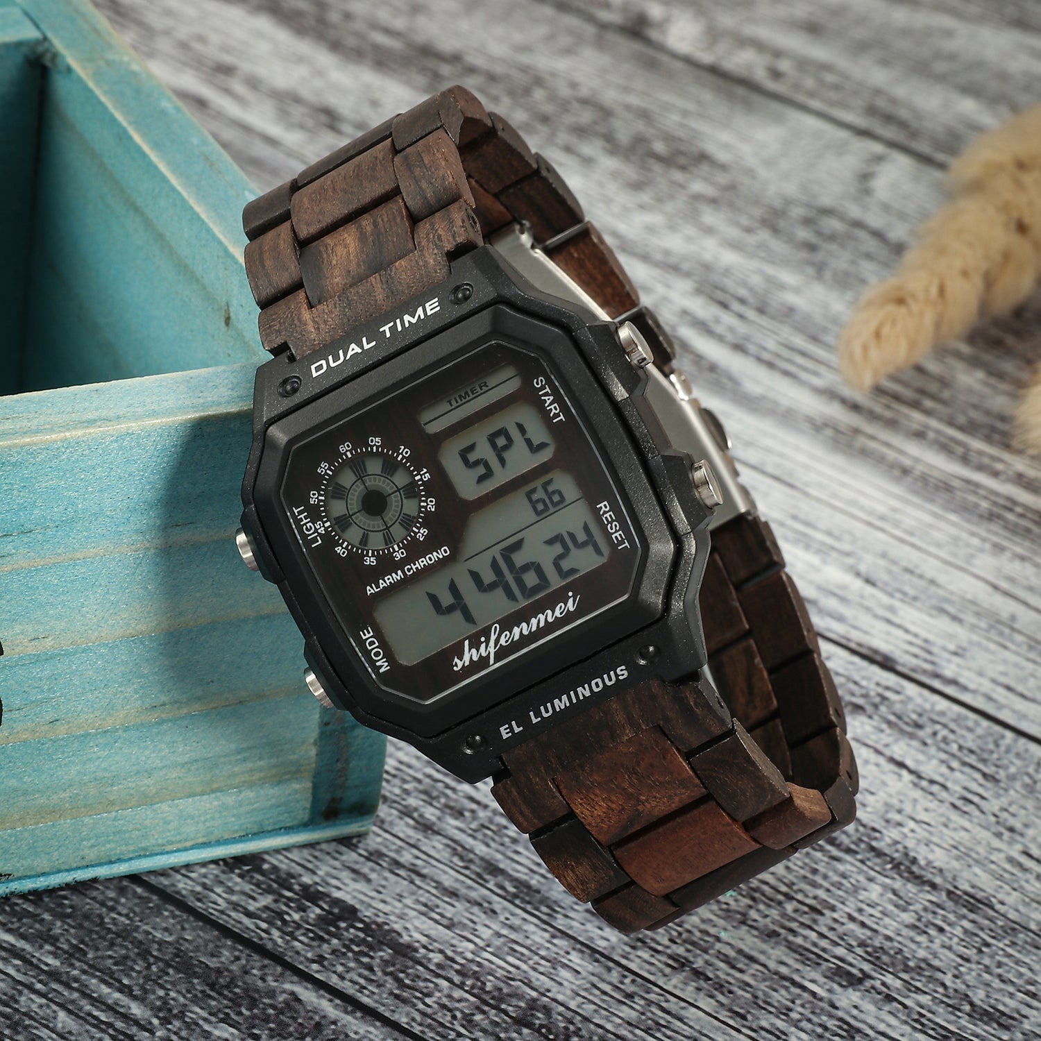 Shifenmei Collection Wooden Watches Unisex with Luminous Calendar-BUNNYKACHU