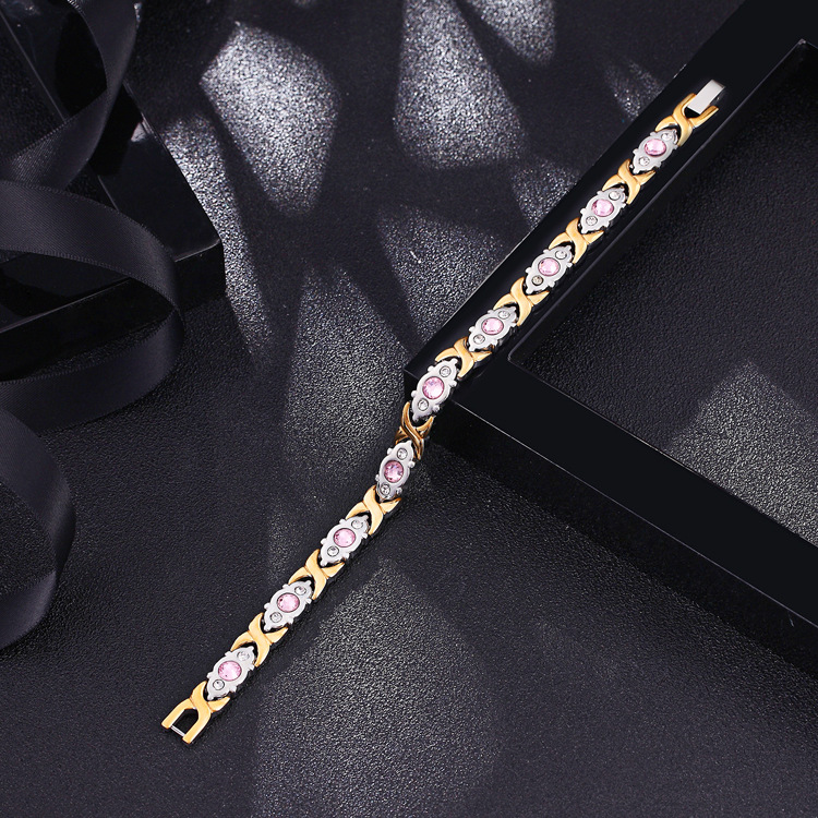 Ladies fashion titanium steel magnetic healing stone crystal bracelet-BUNNYKACHU