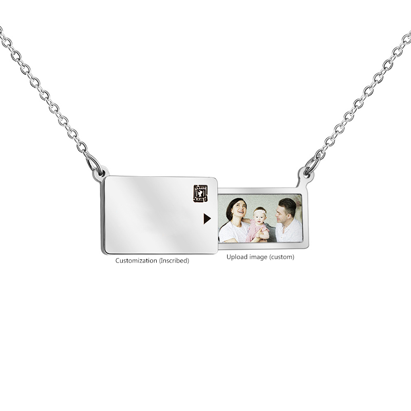 Personalized Necklace - Engraved Picture Text-BUNNYKACHU