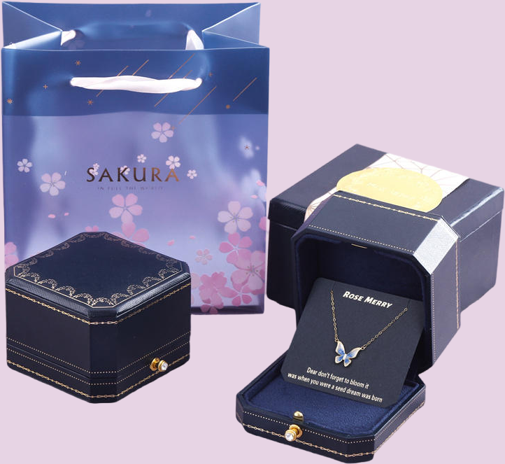 Blue gradient butterfly necklace-BUNNYKACHU