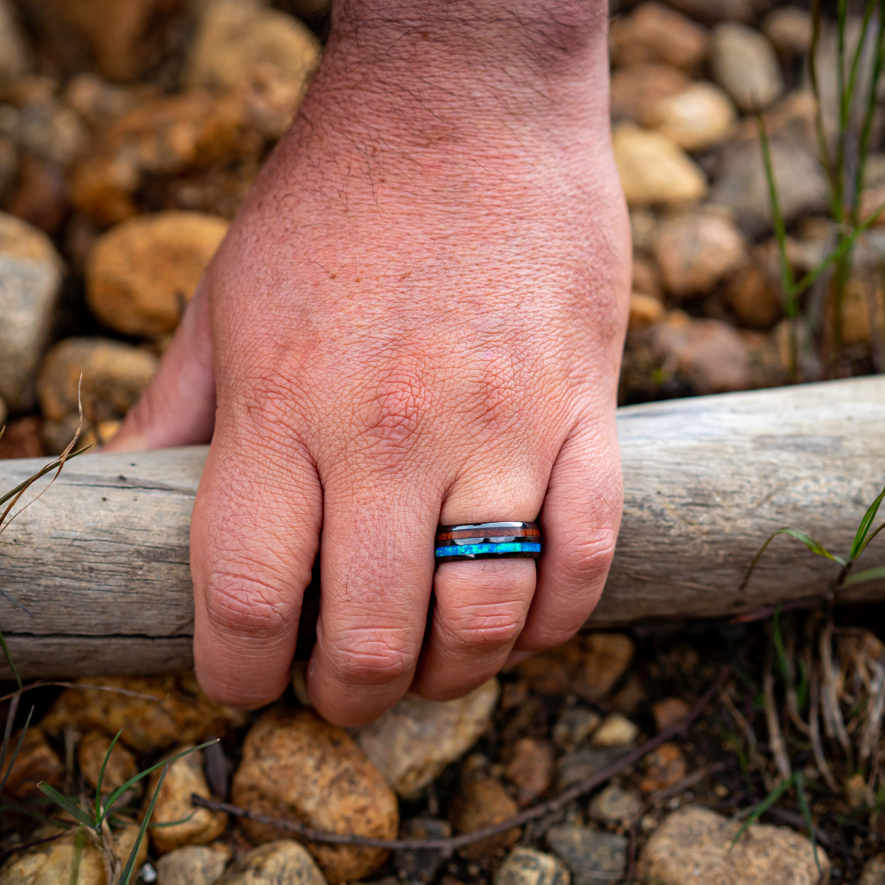 The Opal Wooden Barrel Ring-BUNNYKACHU