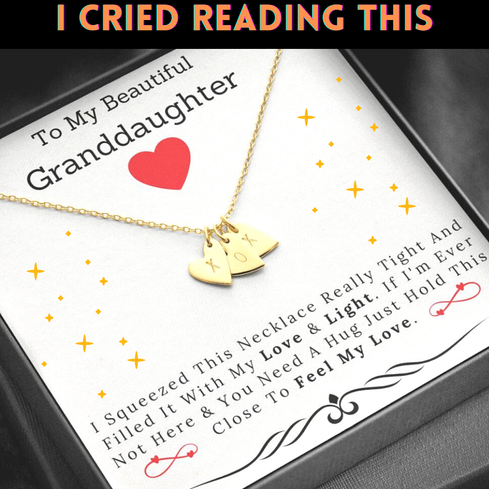 To My Beautiful Granddaughter Heart Charms Love and Light Necklace-BUNNYKACHU