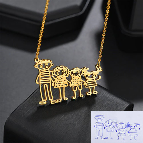Personalized Kids Drawing Necklace-BUNNYKACHU