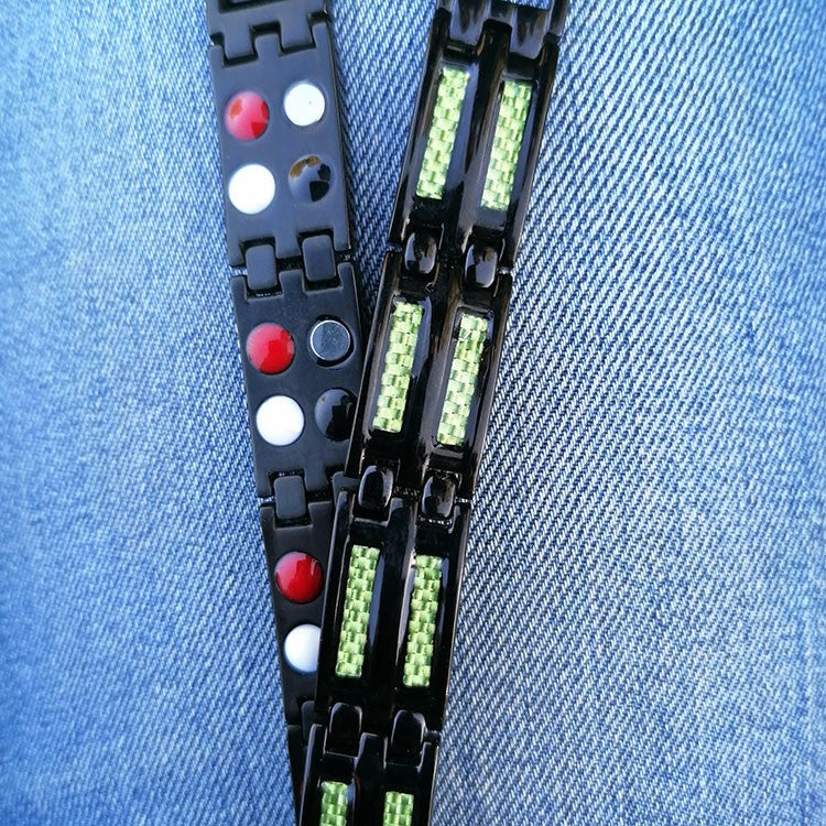 Black Titanium Magnetic Carbon 4 Elements Carbon Fiber Bracelet-BUNNYKACHU