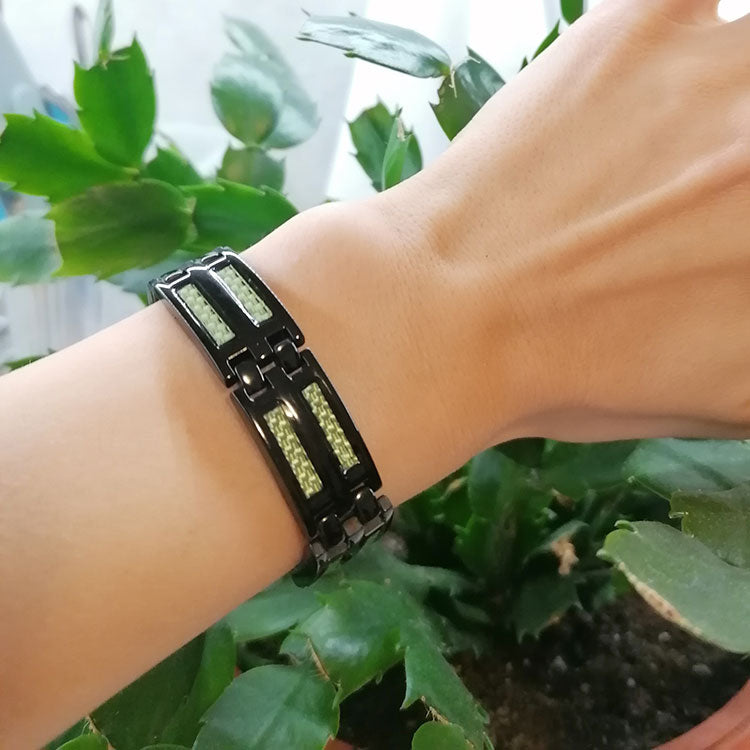 Black Titanium Magnetic Carbon 4 Elements Carbon Fiber Bracelet-BUNNYKACHU