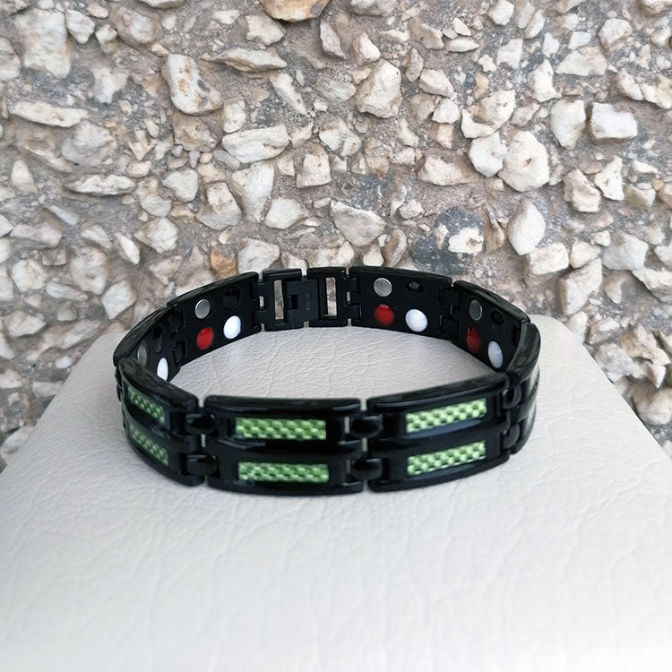 Black Titanium Magnetic Carbon 4 Elements Carbon Fiber Bracelet-BUNNYKACHU
