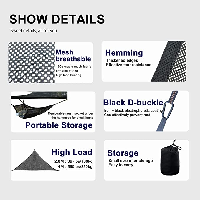 MULTI-PERSON HAMMOCK- PATENTED 3 POINT DESIGN-BUNNYKACHU