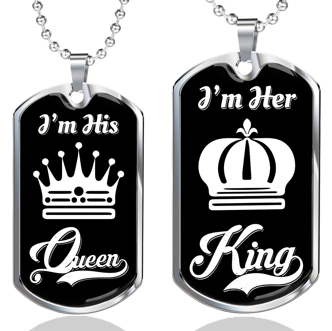 LUXURY DOG TAG BUNDLE; I Am His Queen and I Am Her King-BUNNYKACHU