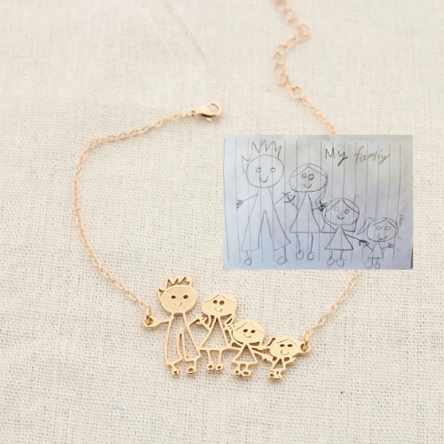 Personalized Kids Drawing Necklace-BUNNYKACHU