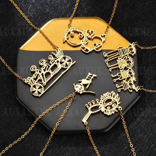 Personalized Kids Drawing Necklace-BUNNYKACHU