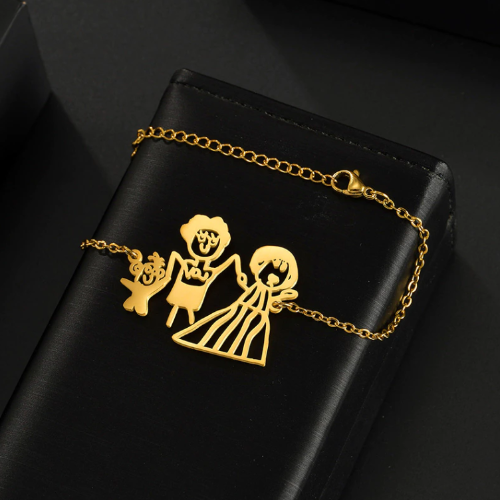 Personalized Kids Drawing Necklace-BUNNYKACHU