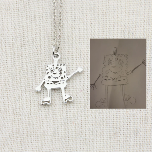 Personalized Kids Drawing Necklace-BUNNYKACHU
