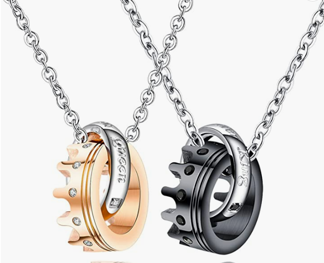 C&L "His Queen, Her King" Matching Necklace-BUNNYKACHU