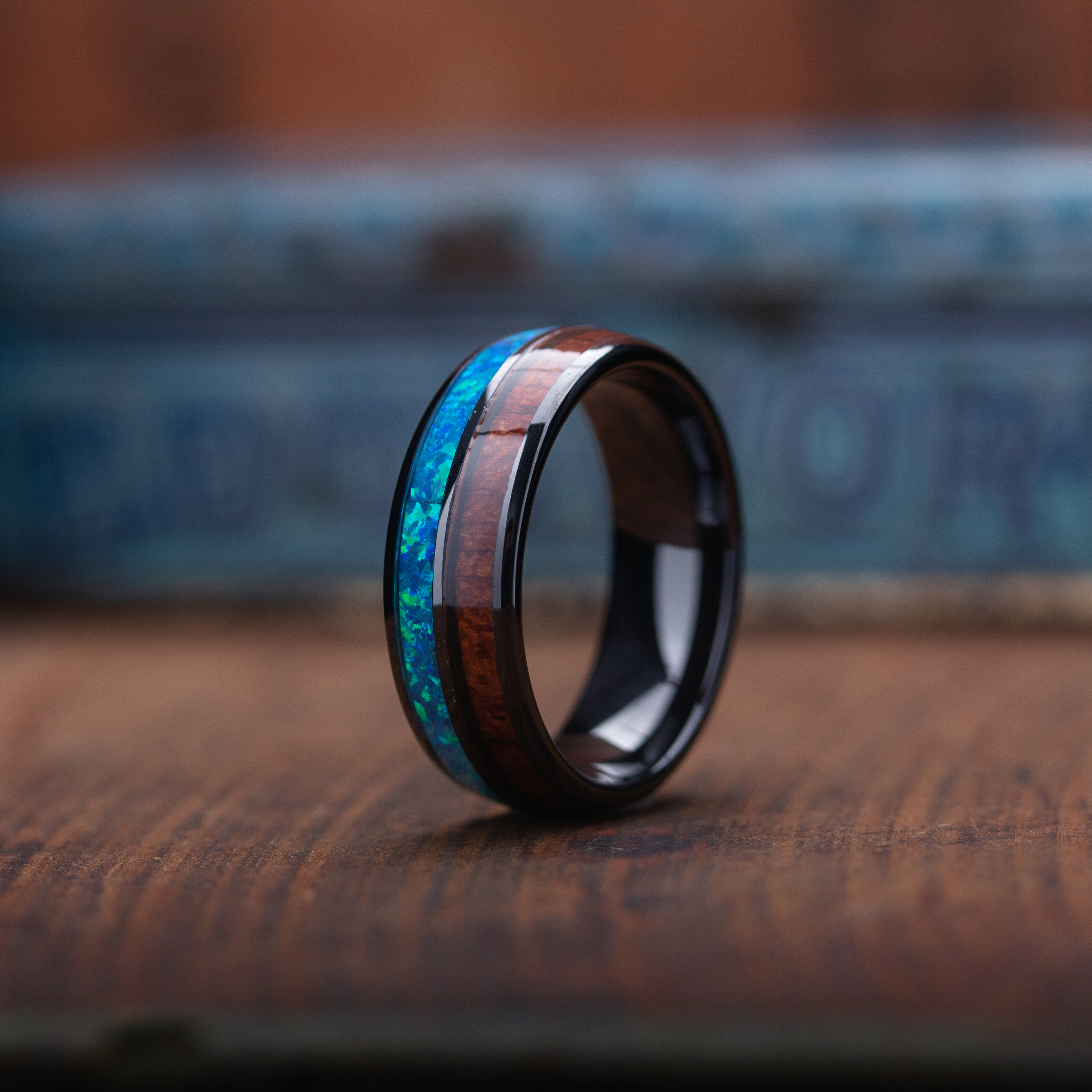 The Opal Wooden Barrel Ring-BUNNYKACHU