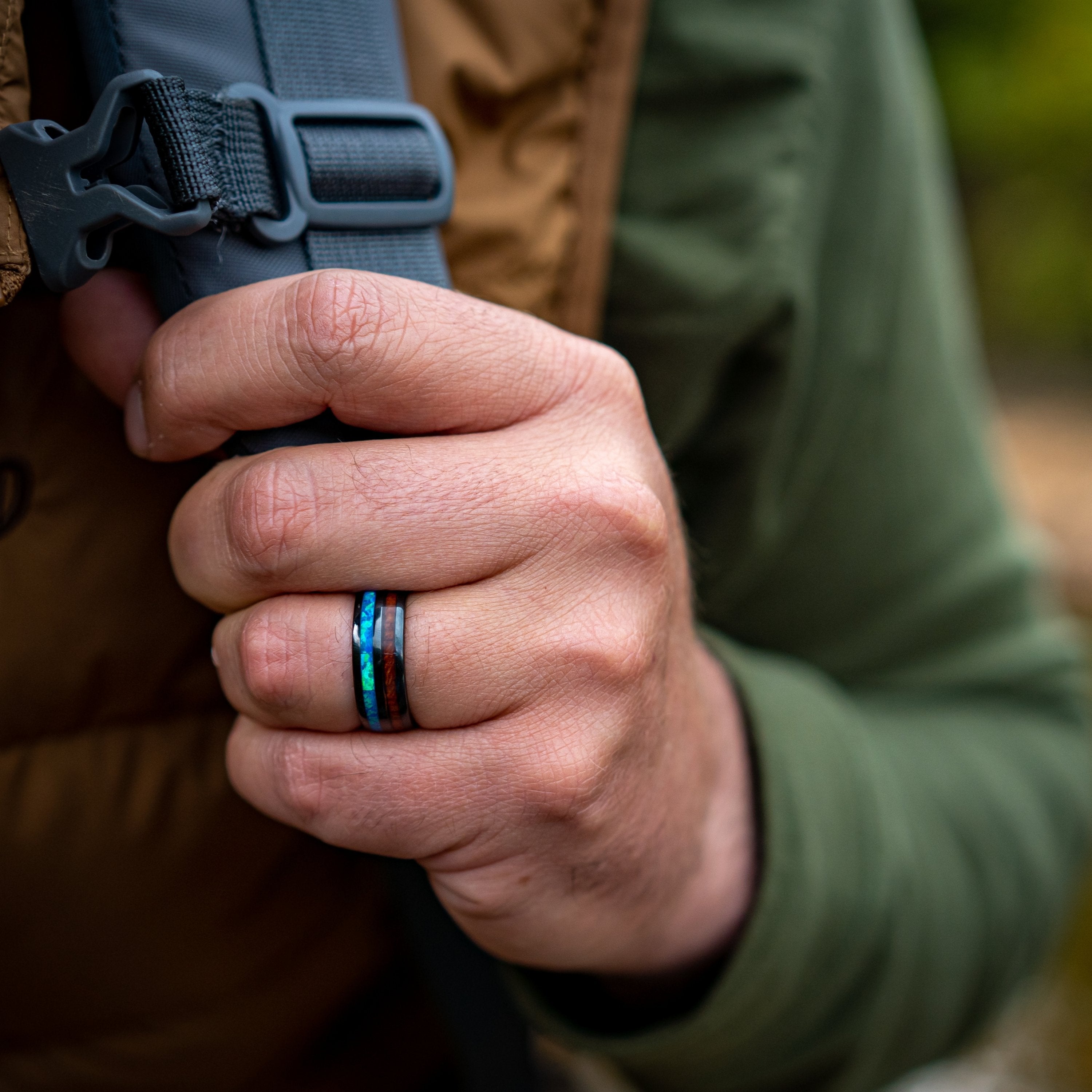 The Opal Wooden Barrel Ring-BUNNYKACHU