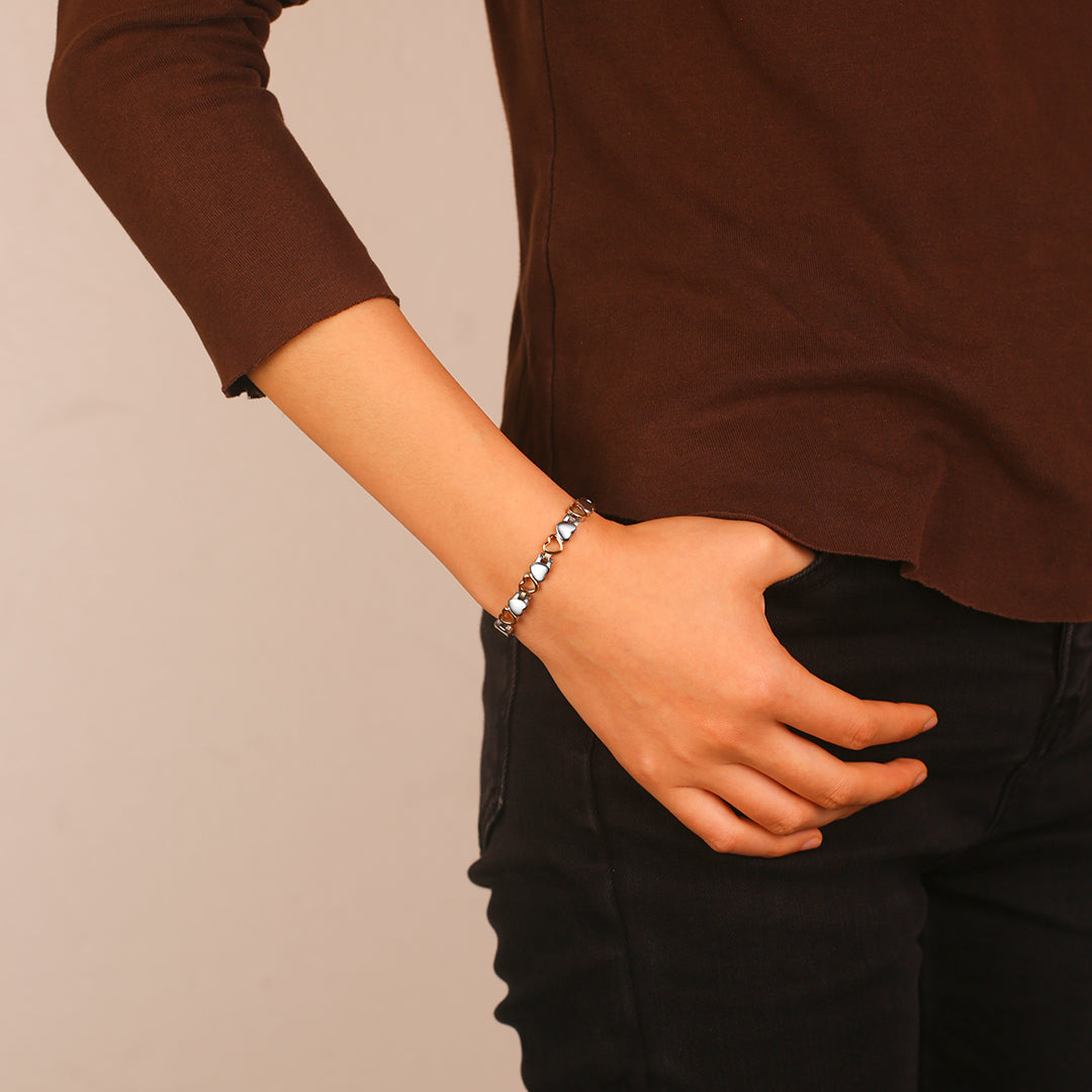 Women's titanium steel magnetic healing stone heart bracelet-BUNNYKACHU