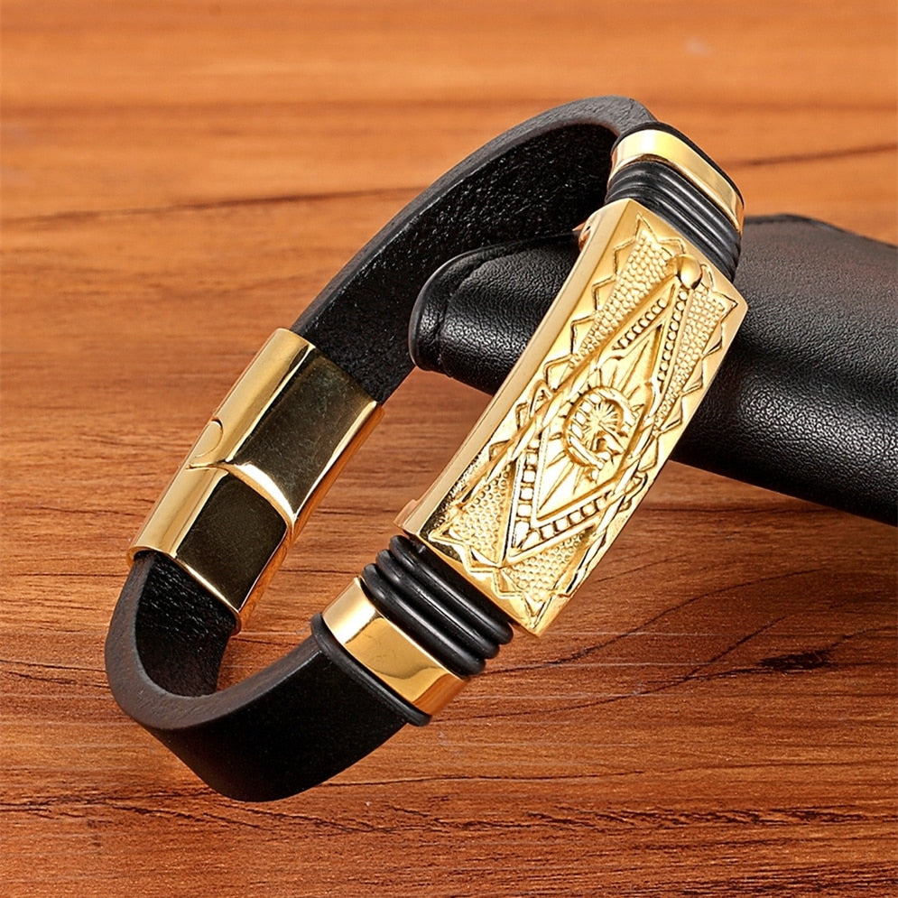 Genuine Leather Bracelet Gold-BUNNYKACHU