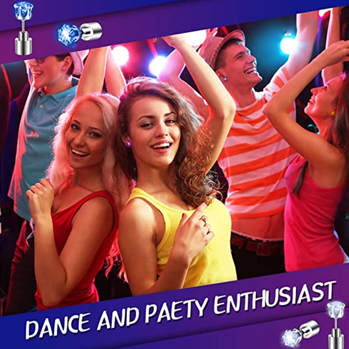 LED color-changing light-emitting earrings prom accessories jewelry-BUNNYKACHU