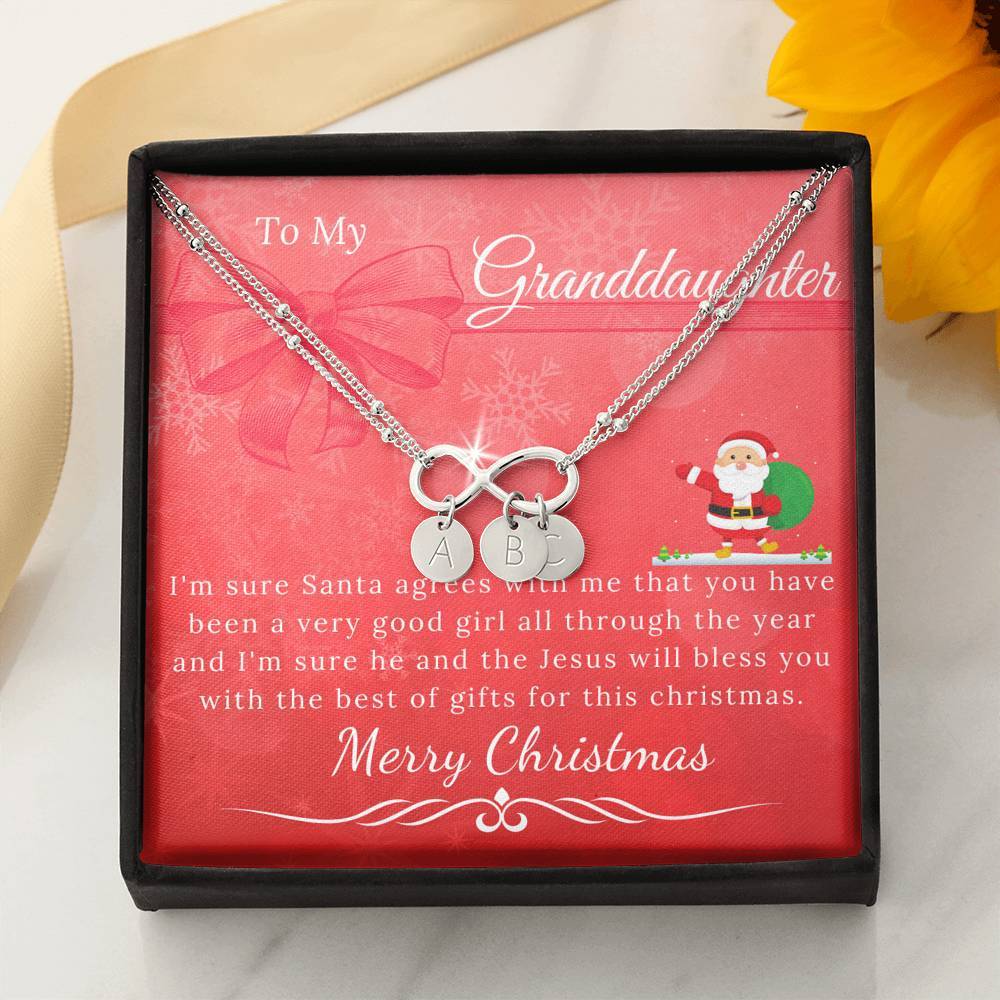 To My Granddaughter Infinity Love Bracelet Christmas Gift Set-BUNNYKACHU