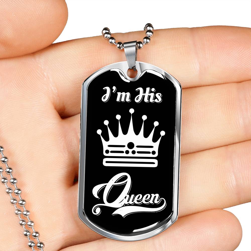 I Am His Queen; Luxury Dog Tag Necklace-BUNNYKACHU