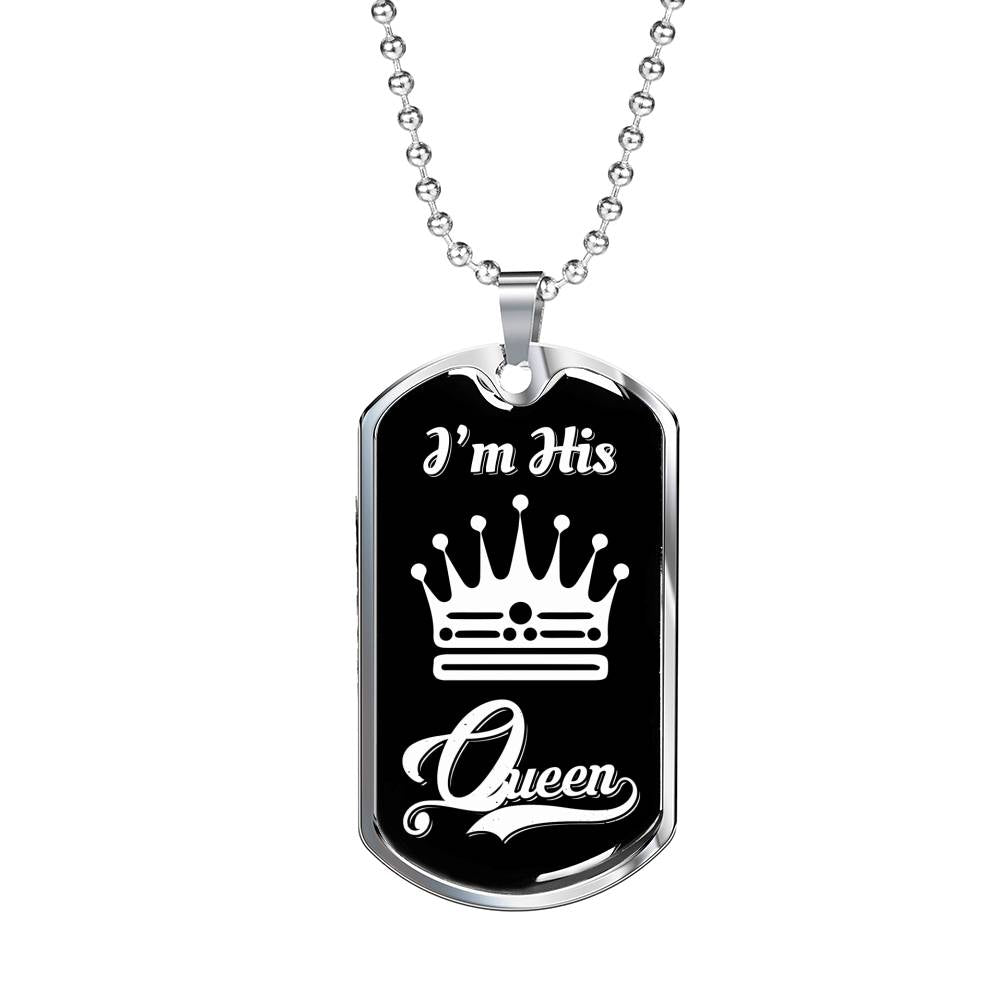I Am His Queen; Luxury Dog Tag Necklace-BUNNYKACHU