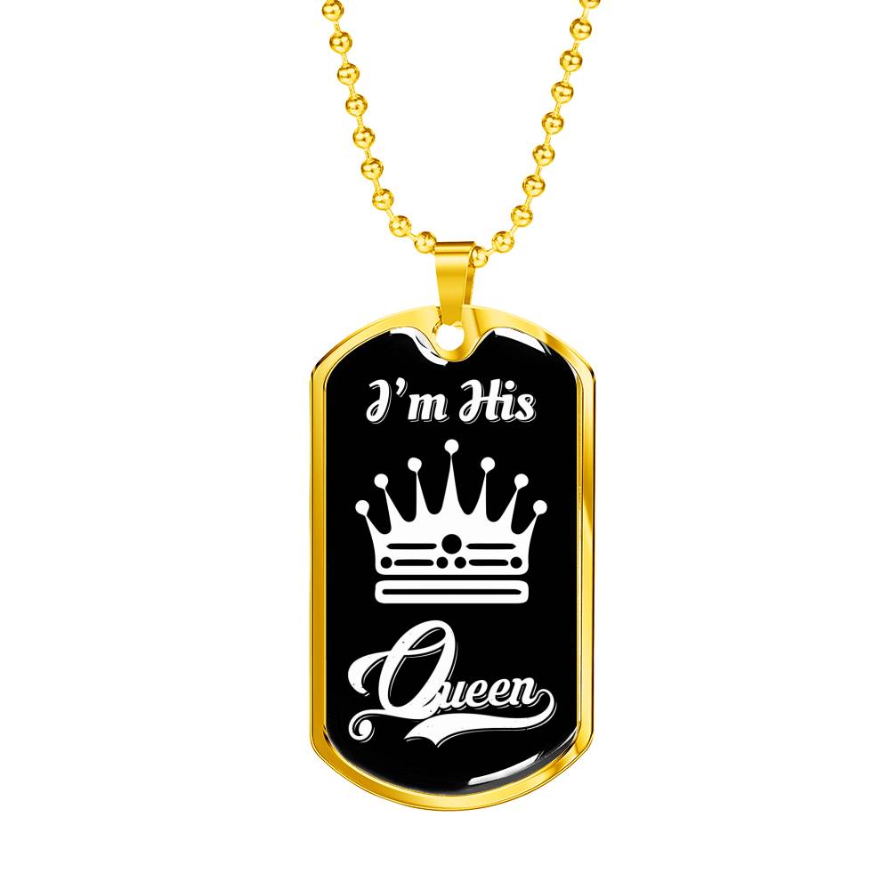 I Am His Queen; Luxury Dog Tag Necklace-BUNNYKACHU