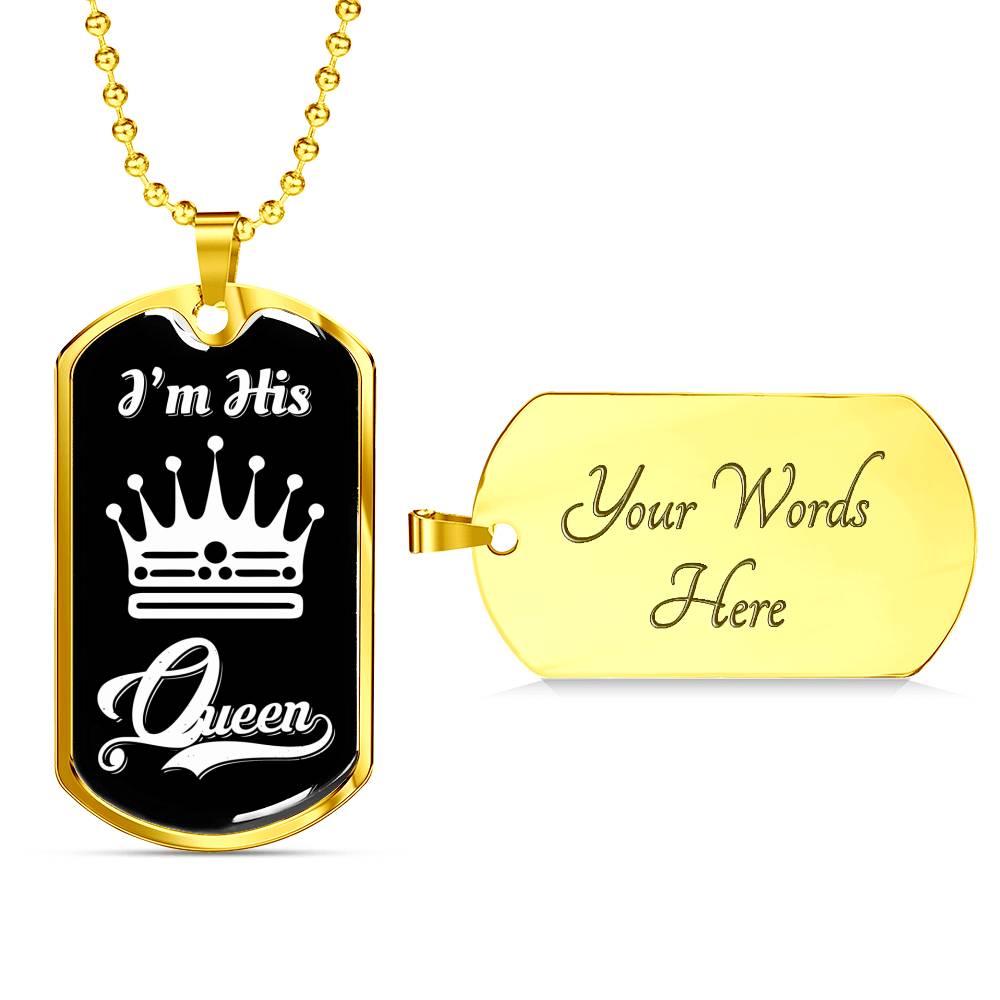 I Am His Queen; Luxury Dog Tag Necklace-BUNNYKACHU