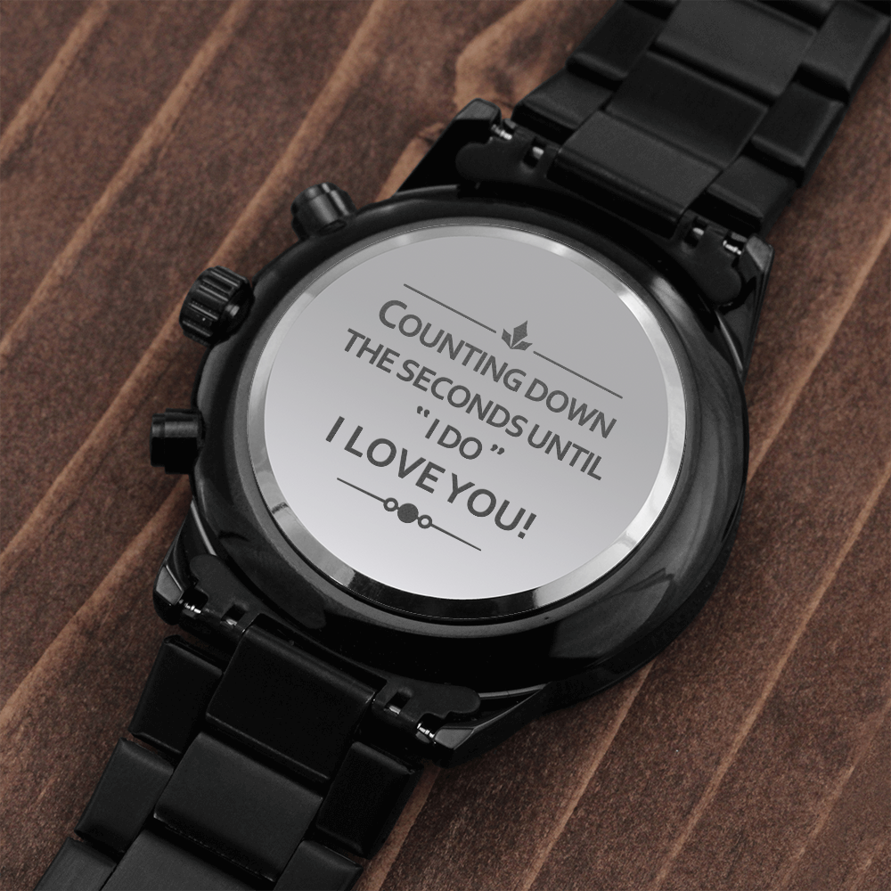 Valentines Gift - Engraved Chronograph Watch-BUNNYKACHU