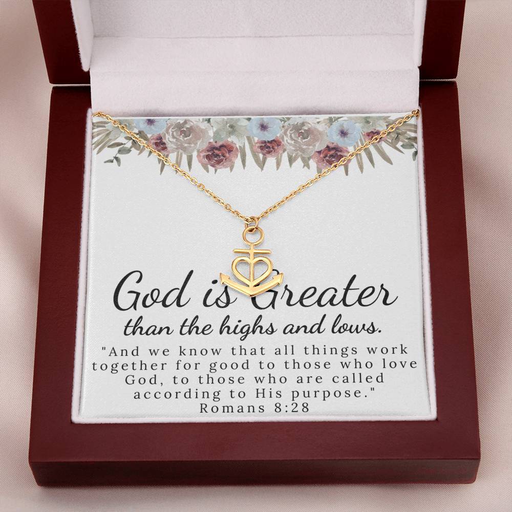 God is Greater than the Highs and Lows - Anchor Necklace-BUNNYKACHU