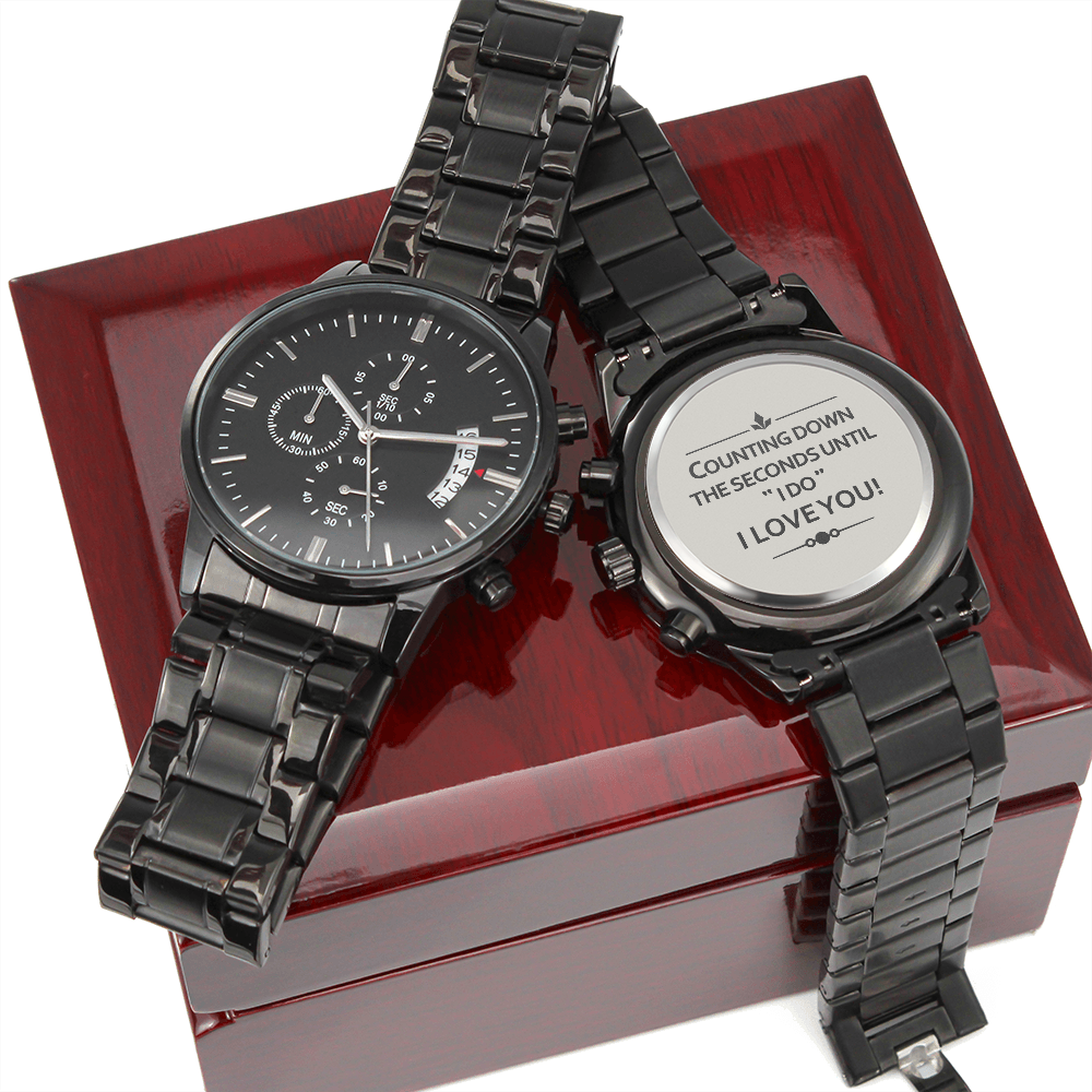 Valentines Gift - Engraved Chronograph Watch-BUNNYKACHU